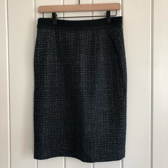 Tory Burch silver and black tweed pencil skirt - Picture 5 of 9